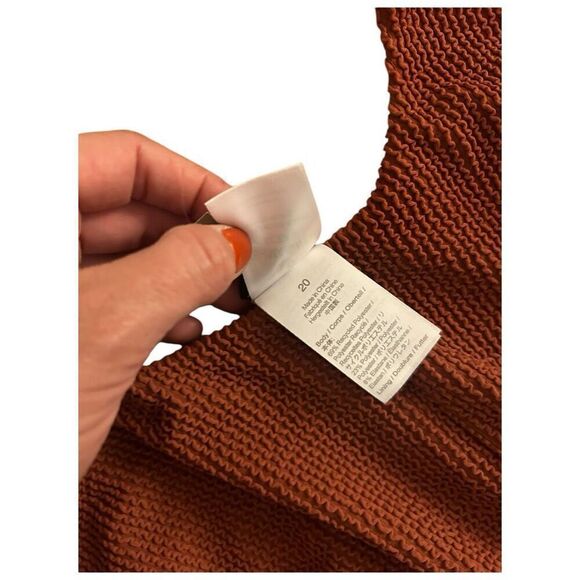 J. Crew Ribbed Square Neck One Piece Swimsuit Sz 20 Scrunchie Scoop Back NWT - Picture 7 of 11